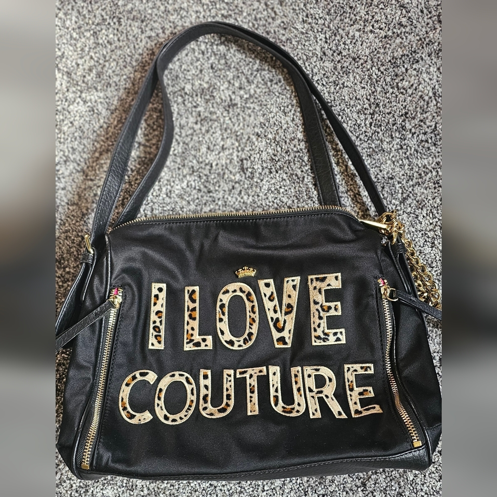 Juicy Couture Black and Gold Shoulder Bag